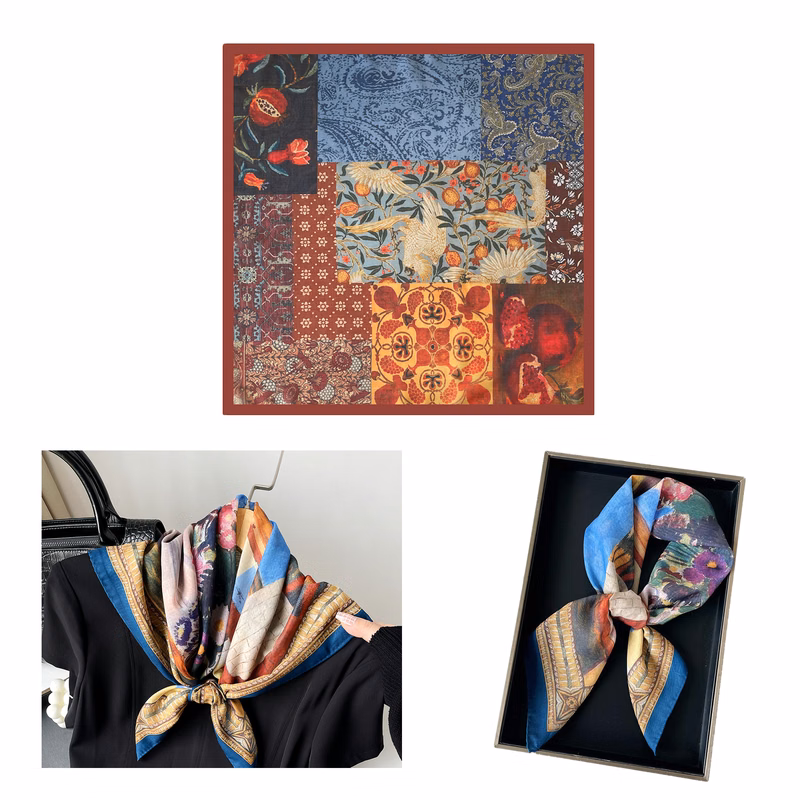 Custom-Made Mulberry Silk Decorative Scarf