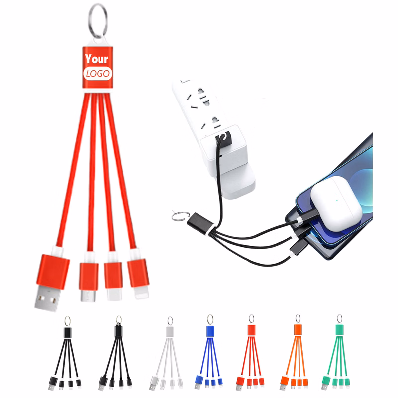 Custom Keychain 3-In-1 ShineCharging Data Cable