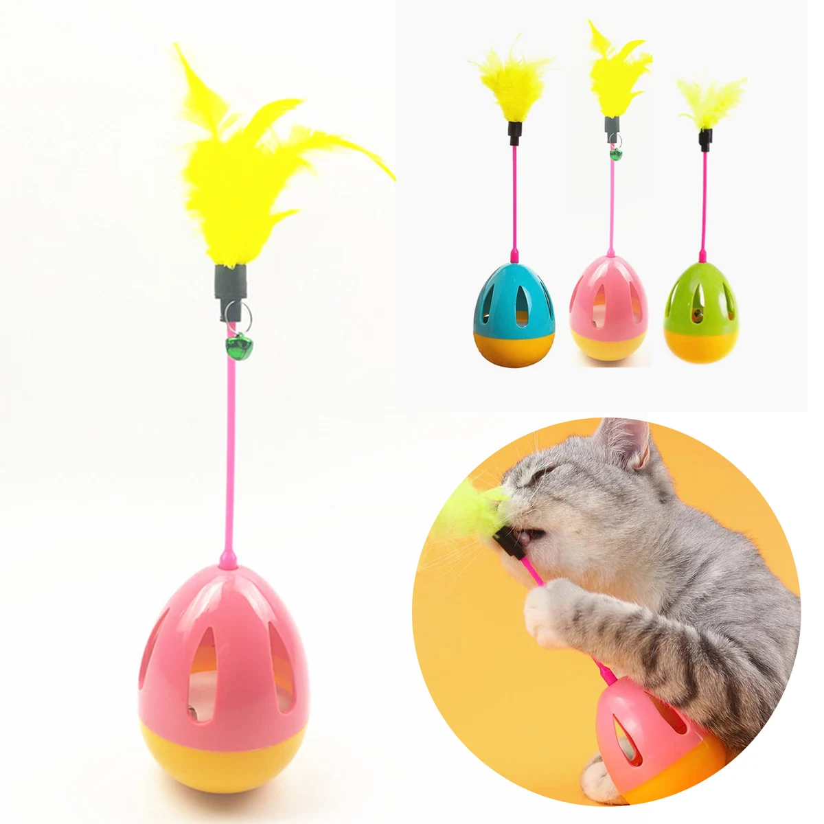 Relieve Boredom Plastic Teaser Pole Kitten Toy 1