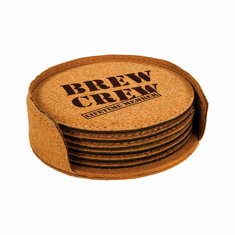 Agglomerated Cork Round 6-Coaster Set