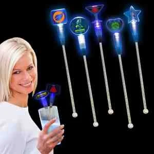 Blue 9" Light Up Cocktail Stirrer 1