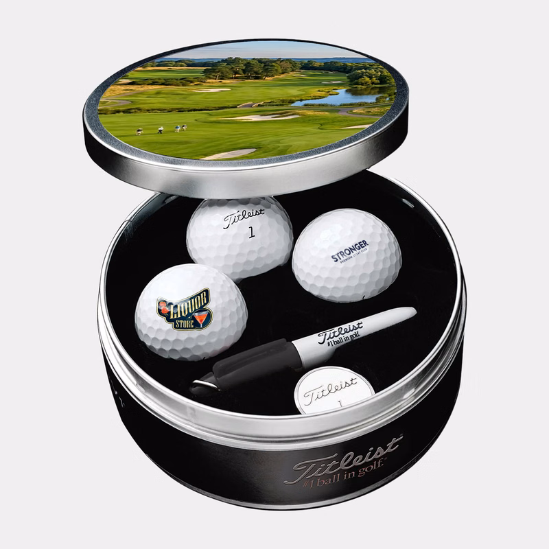 Titleist® Custom Golf Ball Commemorative Tin Gift Set