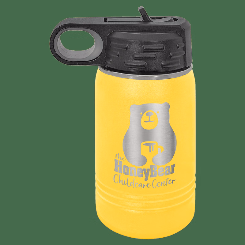 12 oz. Yellow Laser Engraved Polar Camel Water Bottles