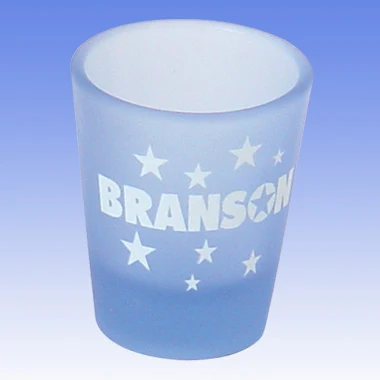 2oz Shot Glass "Light Blue Frosted" 1