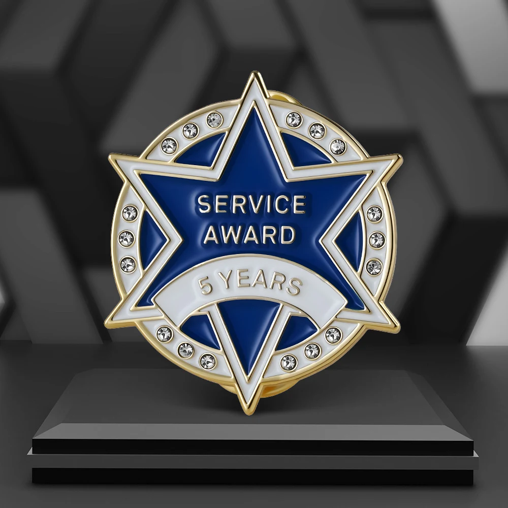 Year of Service Soft Enamel Lapel Pins 0.5" 1