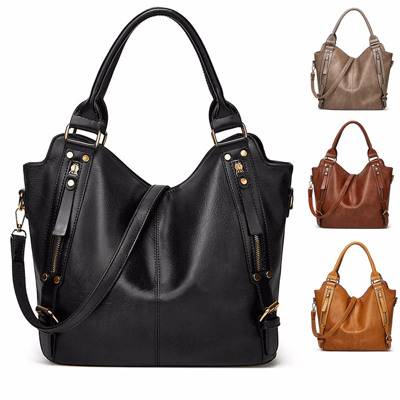 PU Leather Large Purse Tote Bag for Women
