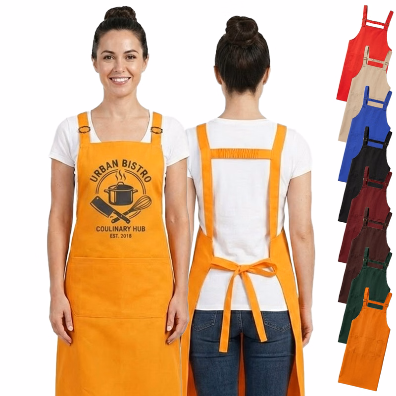 12 oz. 100% Cotton Waterproof Kitchen Apron w/ Back support
