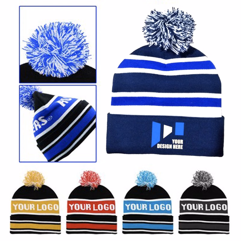 Premium Knit Pom Beanie with Cuff