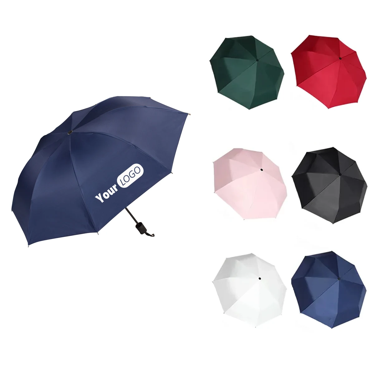Compact Folding Travel 8 Rib Umbrella 1