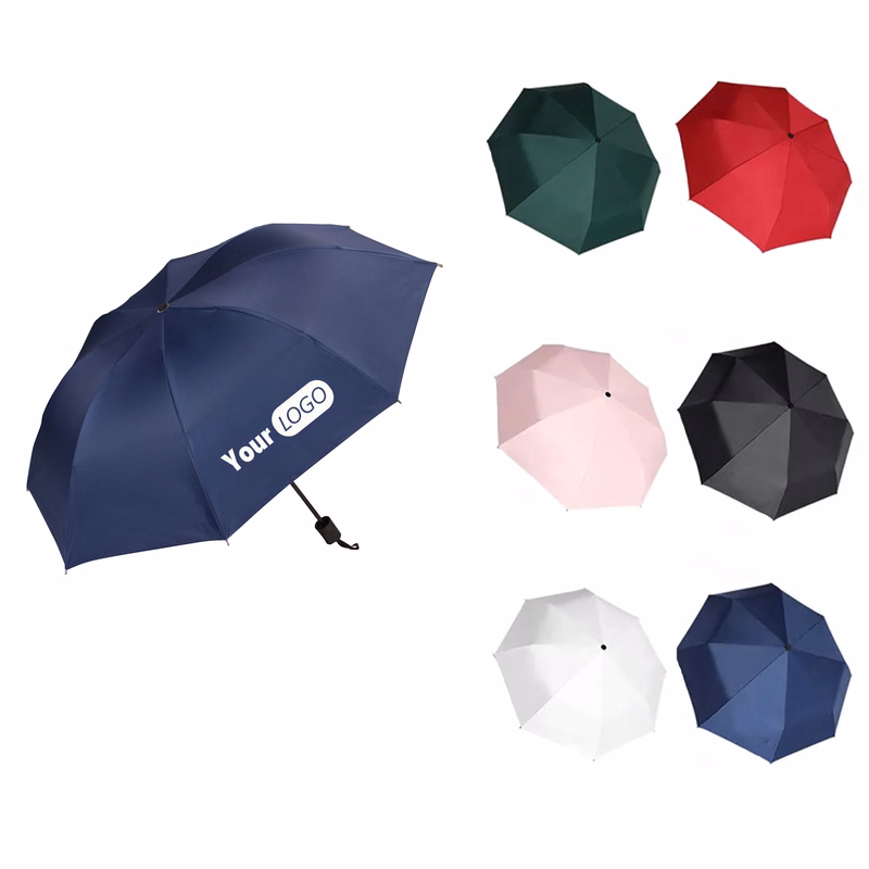 Compact Folding Travel 8 Rib Umbrella