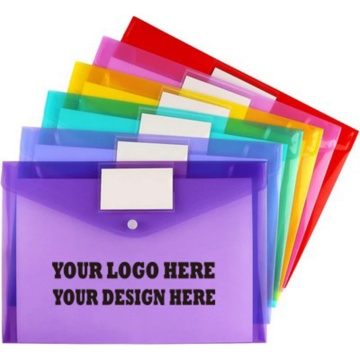 Transparent Snap-button File Folder With Label 1