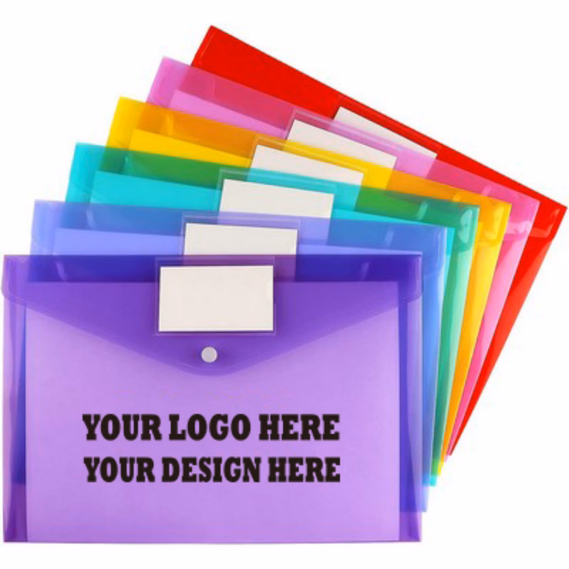 Transparent Snap-button File Folder With Label