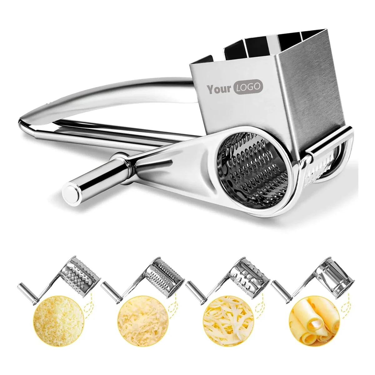 Vegetable Stainless Cheese Grater Shredder Cutter w/4 Blades 1