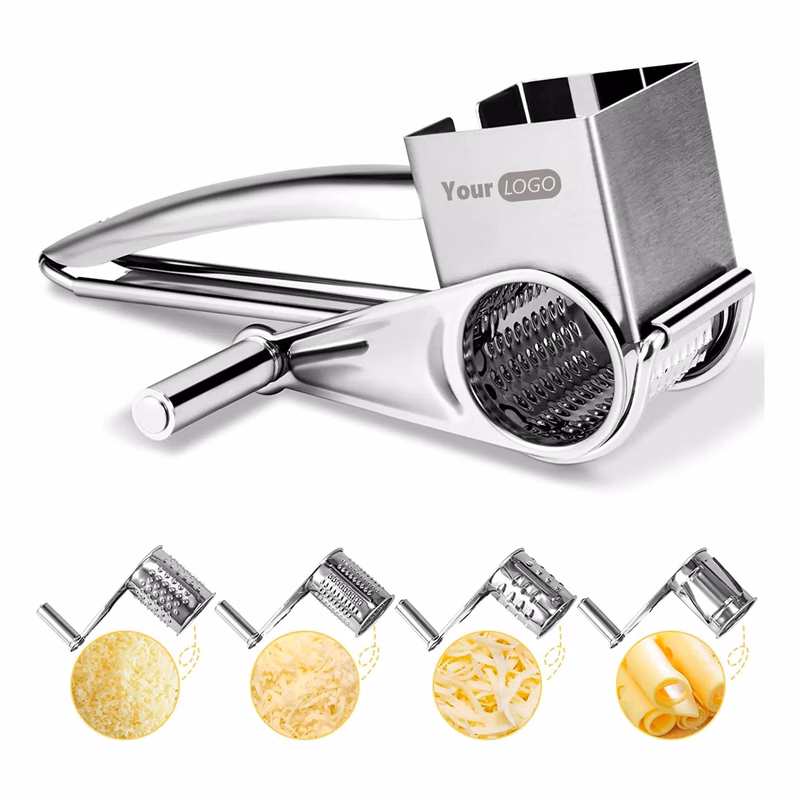 Vegetable Stainless Cheese Grater Shredder Cutter w/4 Blades