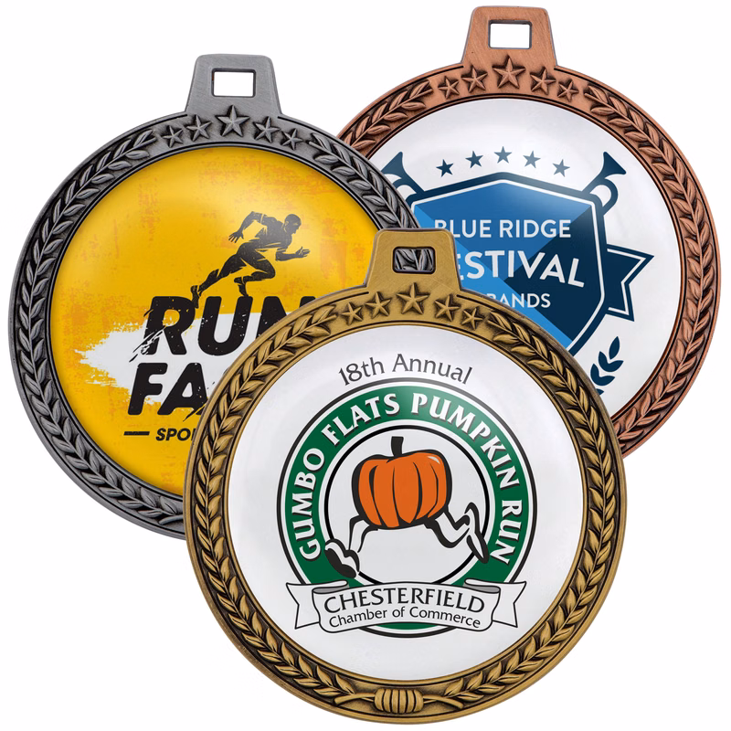 3" Speed Medal – 3D Wreath & Star