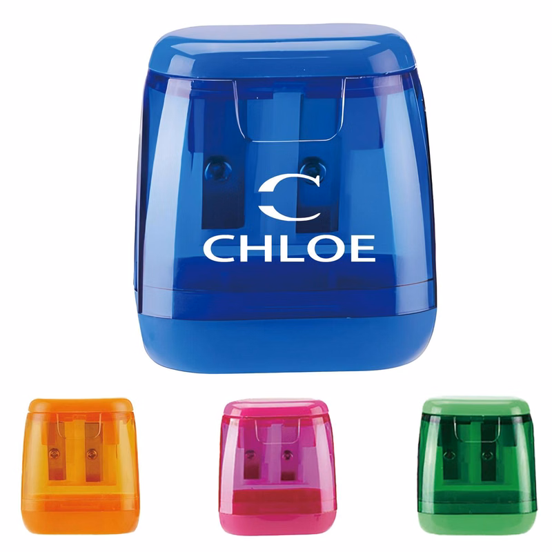 Plastic colored transparent pencil sharpener