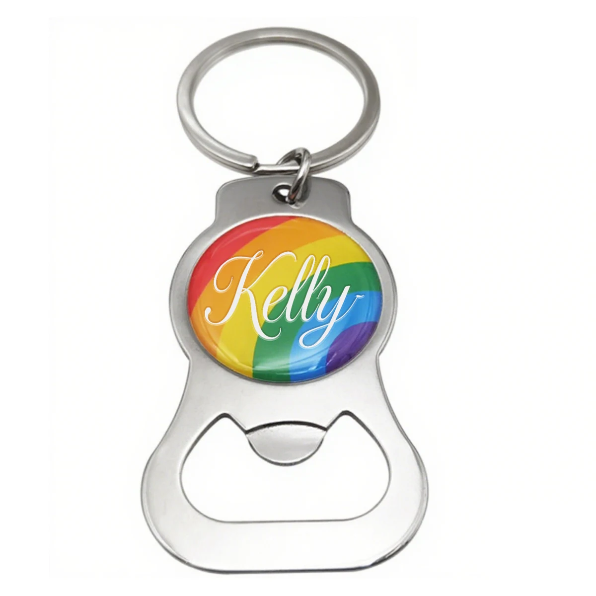 LGBT Rainbow Metal Bottle Opener Keychain 1