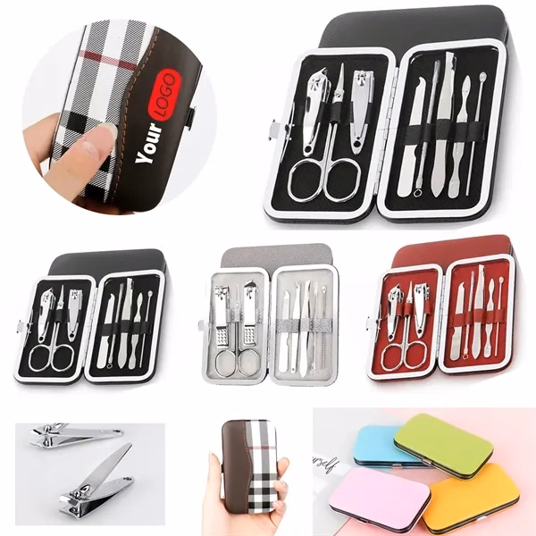Custom 8-Piece Stainless Steel Manicure Pedicure Kit — Professional Care Gift
