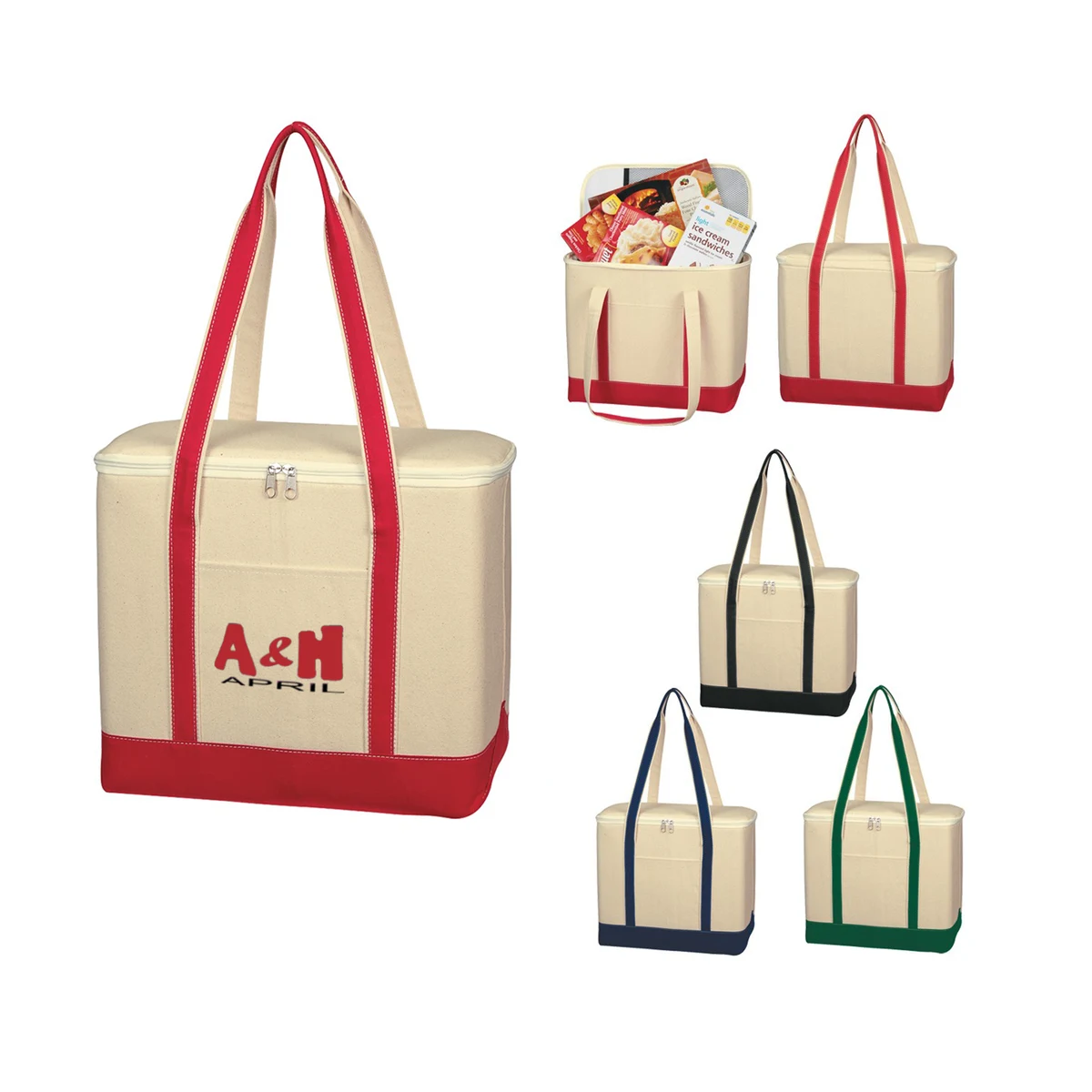 Large Cotton Canvas Cooler Bag 1