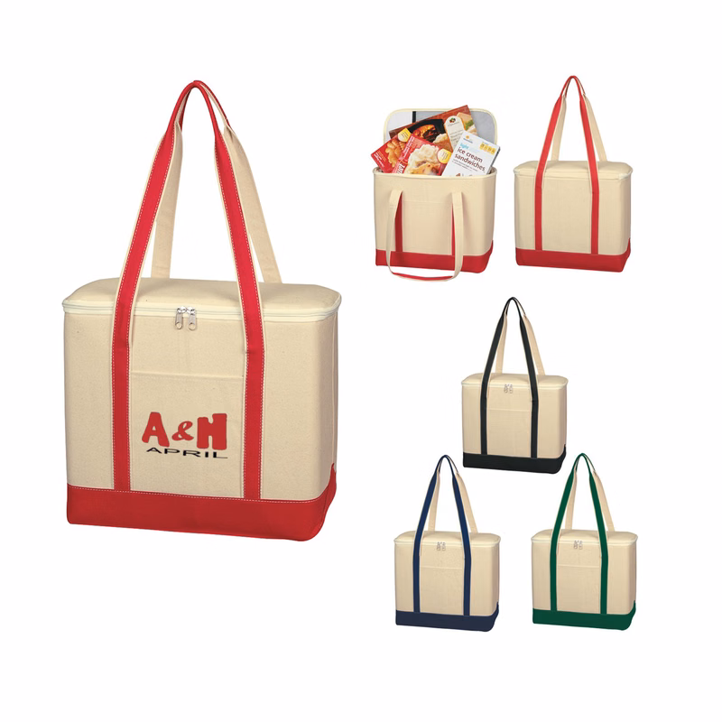 Large Cotton Canvas Cooler Bag