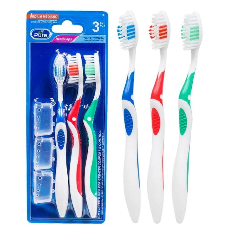 Toothbrushes with Cap - 3 Pack 1