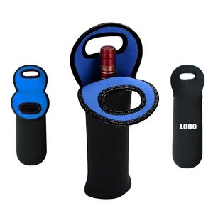 Dual Color Neoprene Wine Bag With Cutout Handles 1