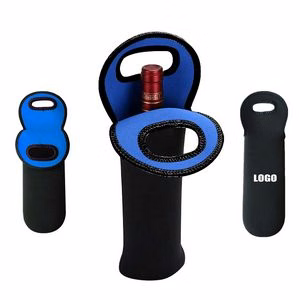 Dual Color Neoprene Wine Bag With Cutout Handles