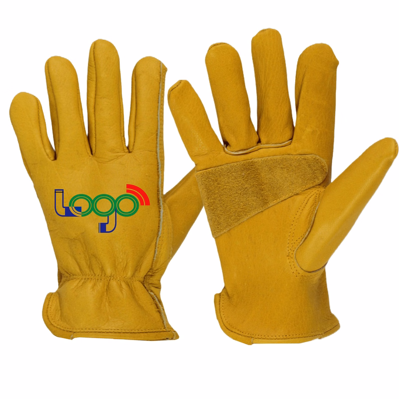 Yellow Cowhide Work Gloves