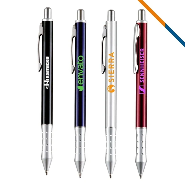 Custom 5.5" Metal Ballpoint Pen with Silver Accents — Professional Pocket Writer 1