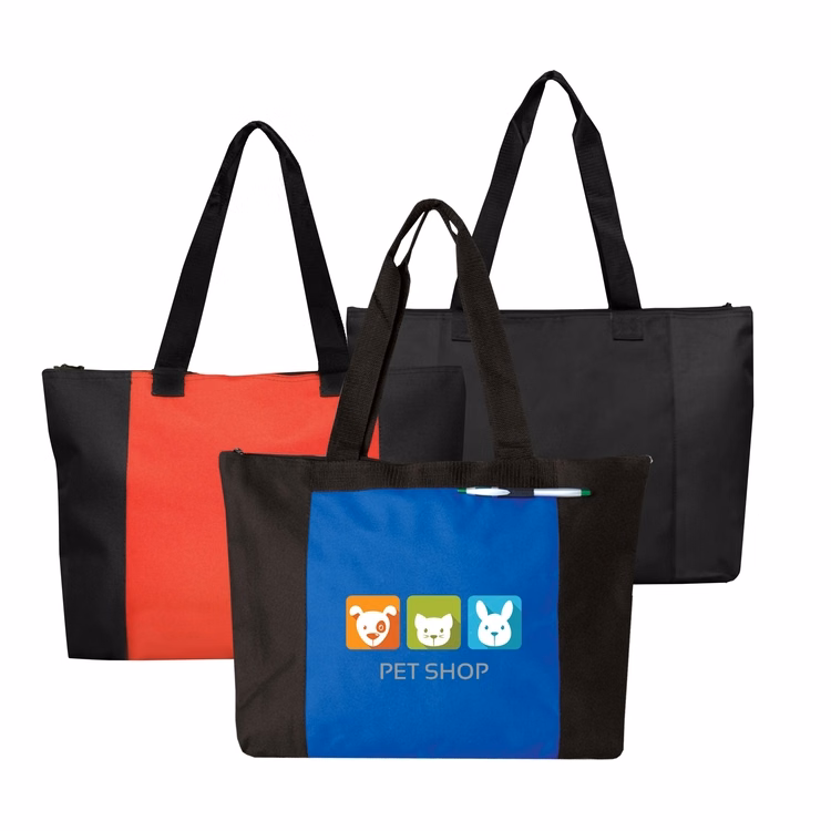 Color Zippered Tote Bag