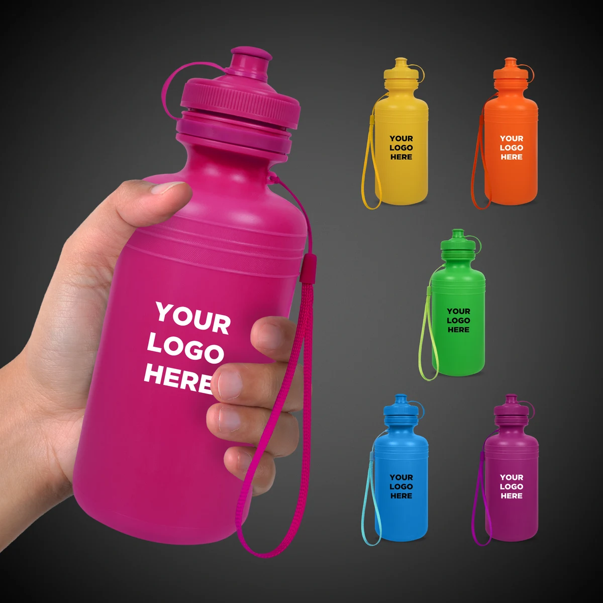 Neon Water Bottles Asst. Colors 18oz.(Pad Printed) 1