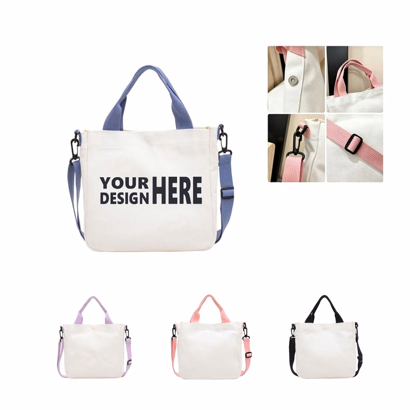 Custom Logo Solid Color Canvas Crossbody Shoulder Bag