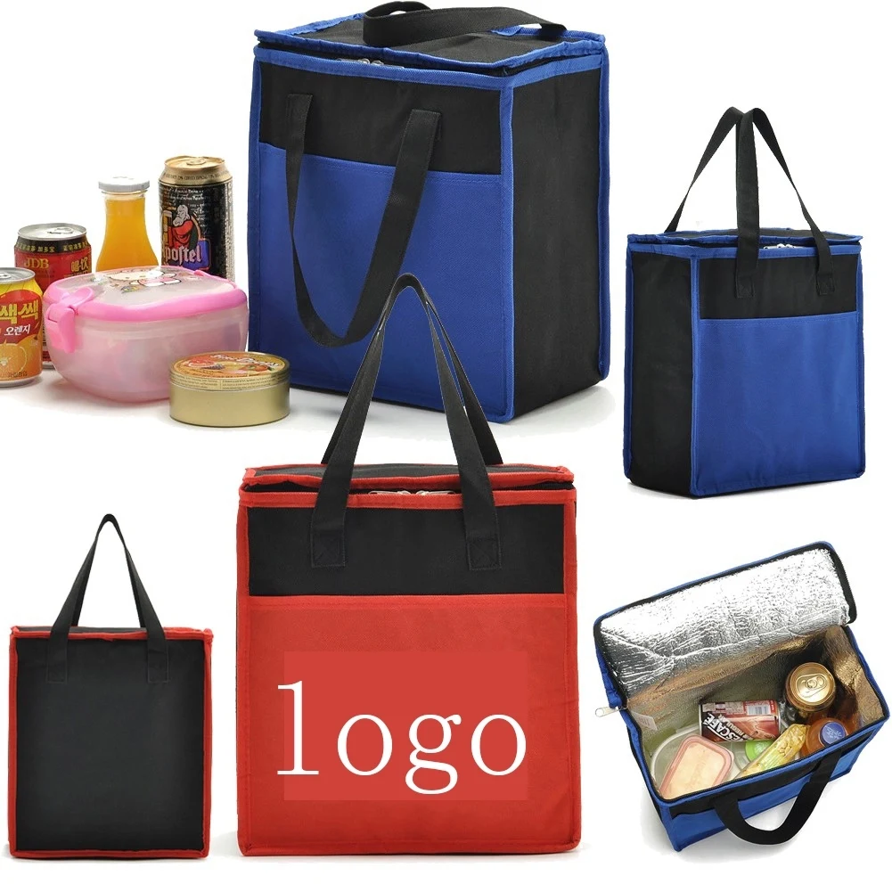 Two-Tone Insulated Lunch Bag Non-Woven Grocery Tote 1