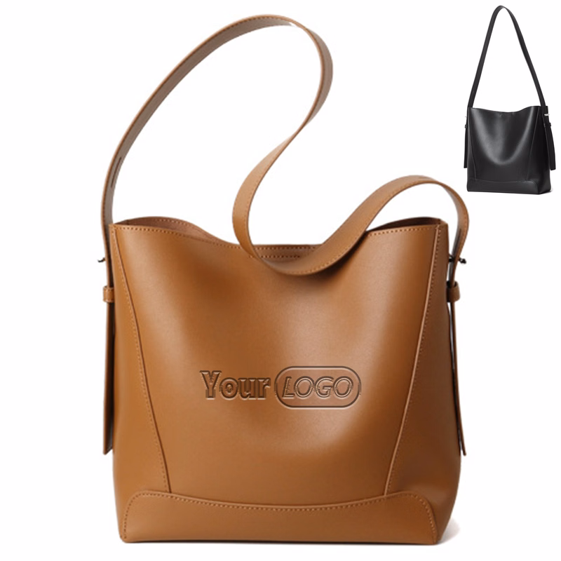 Genuine?Leather Bucket Tote Purses for Women
