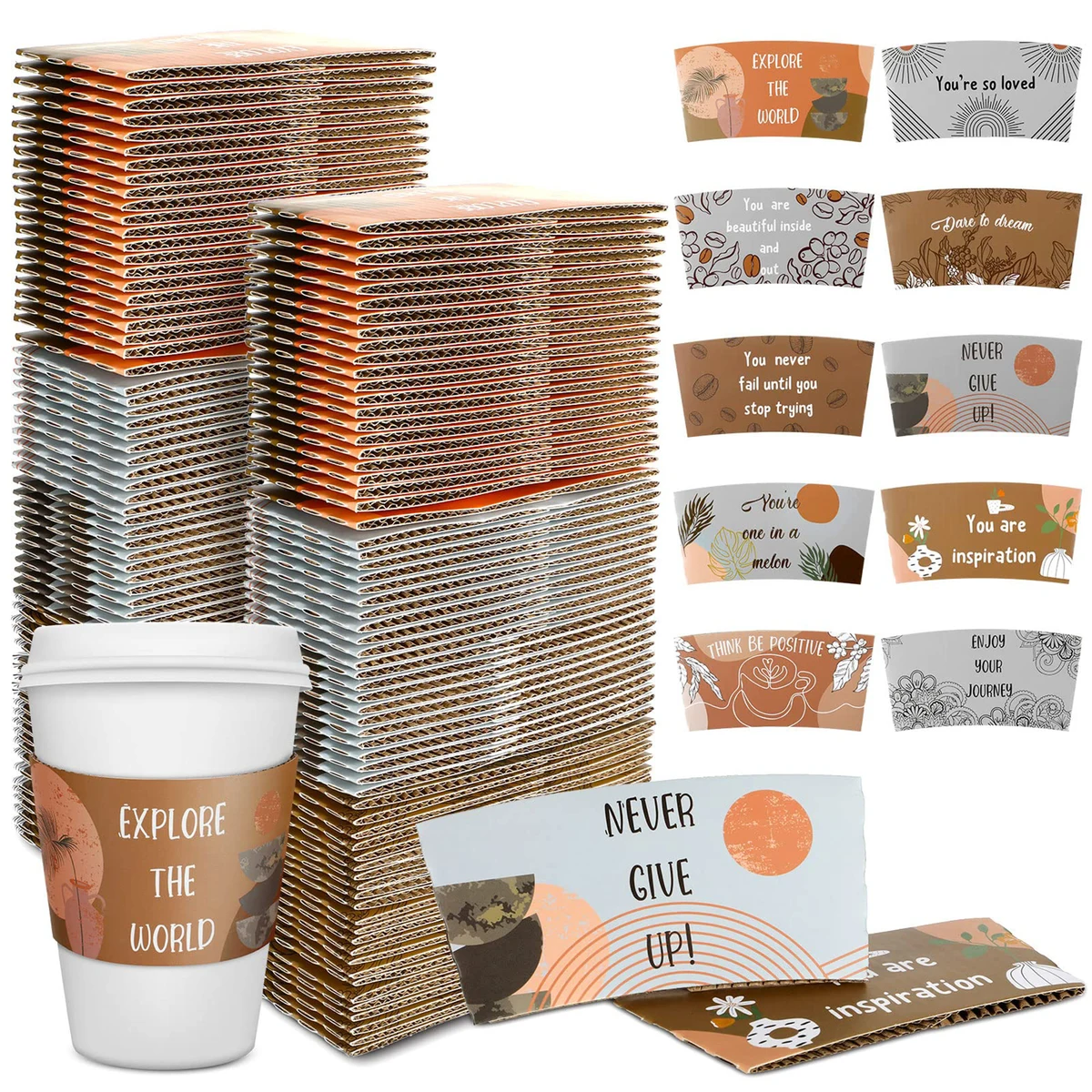 16 oz Milk Tea Coffee Corrugated Paper Cup Cover 1