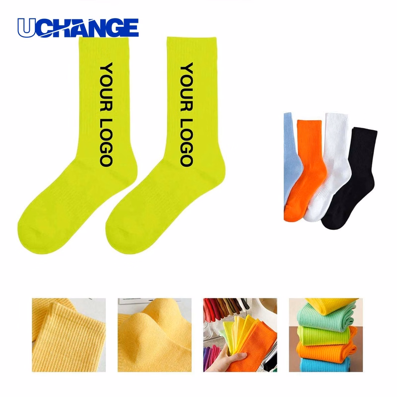 Cotton Long Socks with Jacquard Pattern for Daily Wear