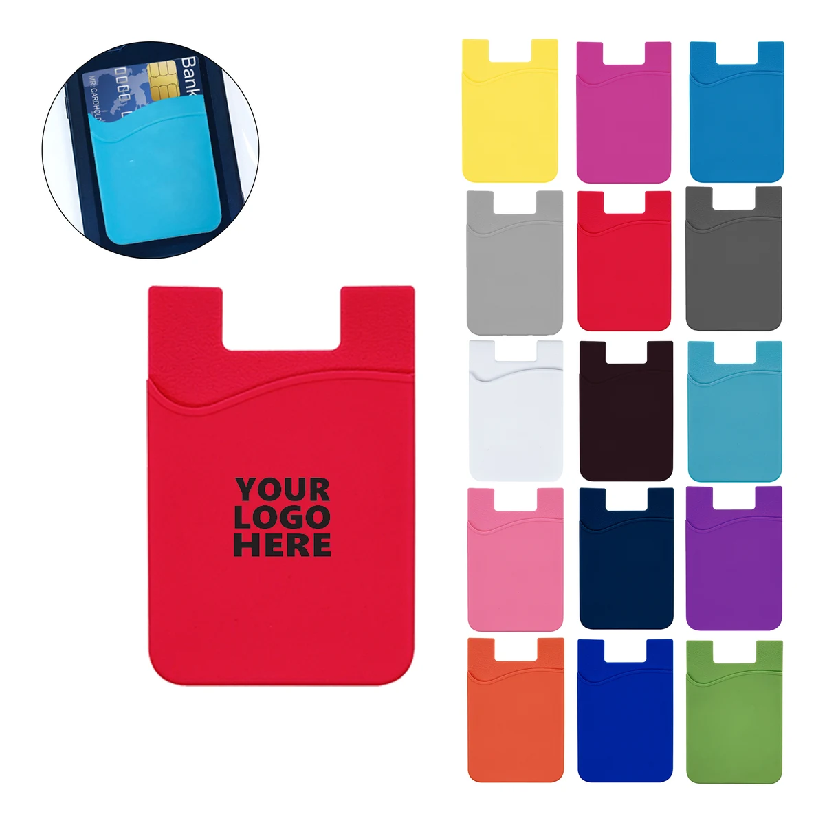 Portable Silicone Phone Card Sleeve 1