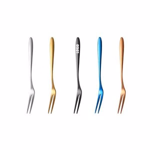 Colored 2 Teeth Fruit Dessert Fork