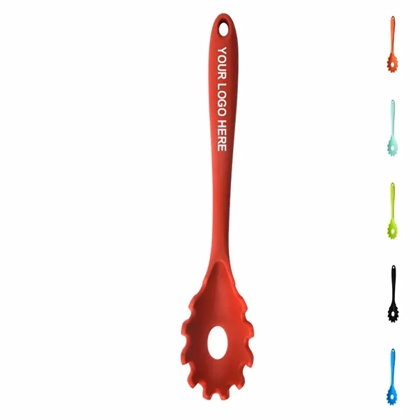 Custom Heat-Resistant Silicone Pasta Spoon With Hanging Hole — Chef Kitchen Tool