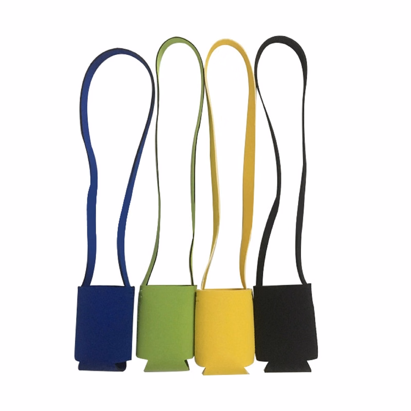 Folding Neoprene Can Holder With Lanyard
