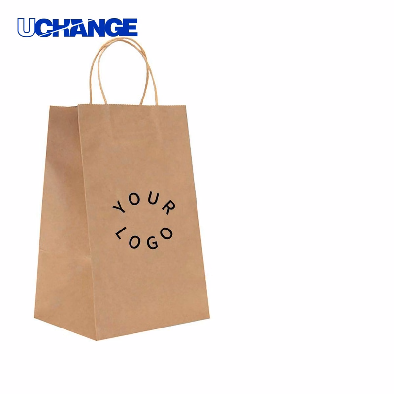 Eco Kraft Paper Tote Bag Carrier with Sturdy Handles