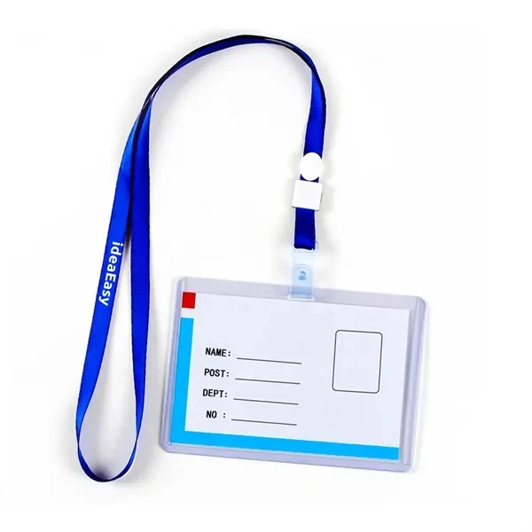 Custom Waterproof Plastic ID Card Protector with Lanyard — Portable Travel Credentials 1