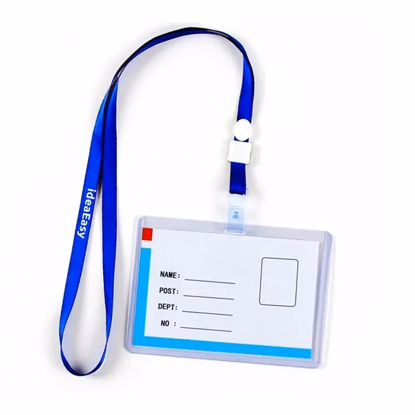 Custom Waterproof Plastic ID Card Protector with Lanyard — Portable Travel Credentials