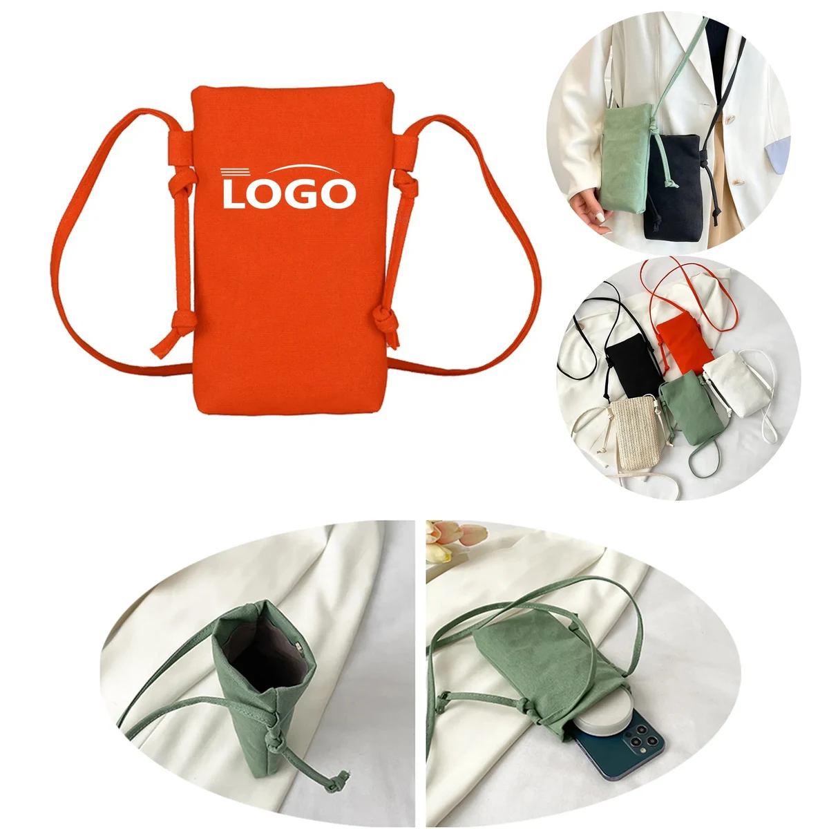 Custom Logo Single Compartment Crossbody Mini Phone Bag 1