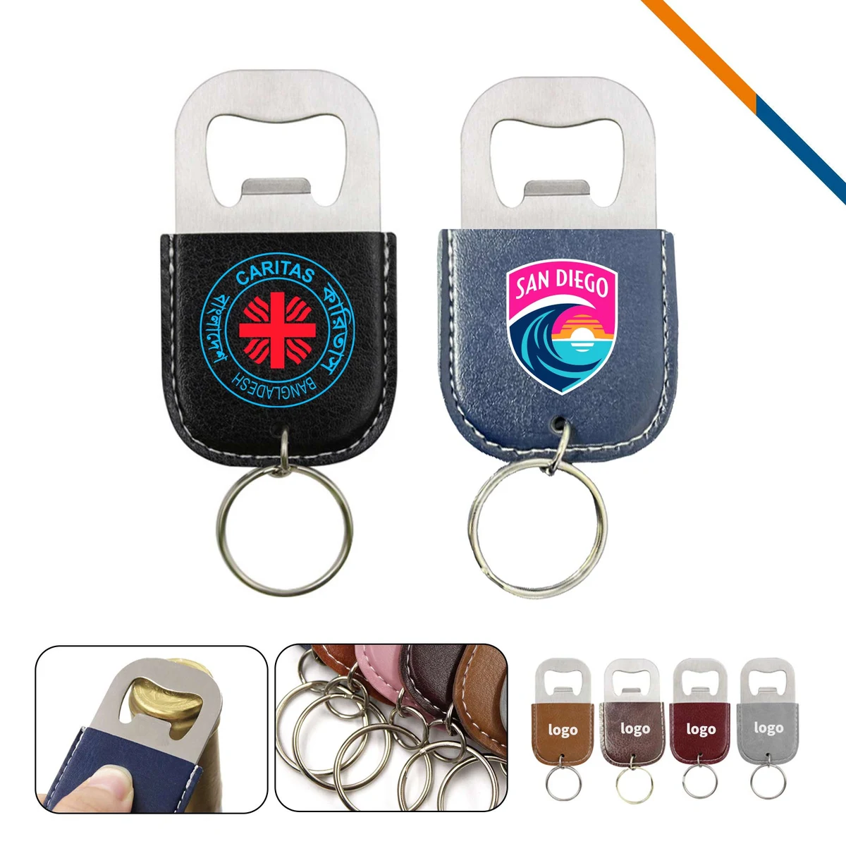 ClixKey PU Leather Keychain Bottle Opener 1