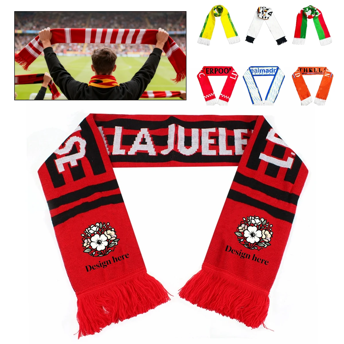MOQ50 Stretch Plush Cheering Scarf for Sports Events 1