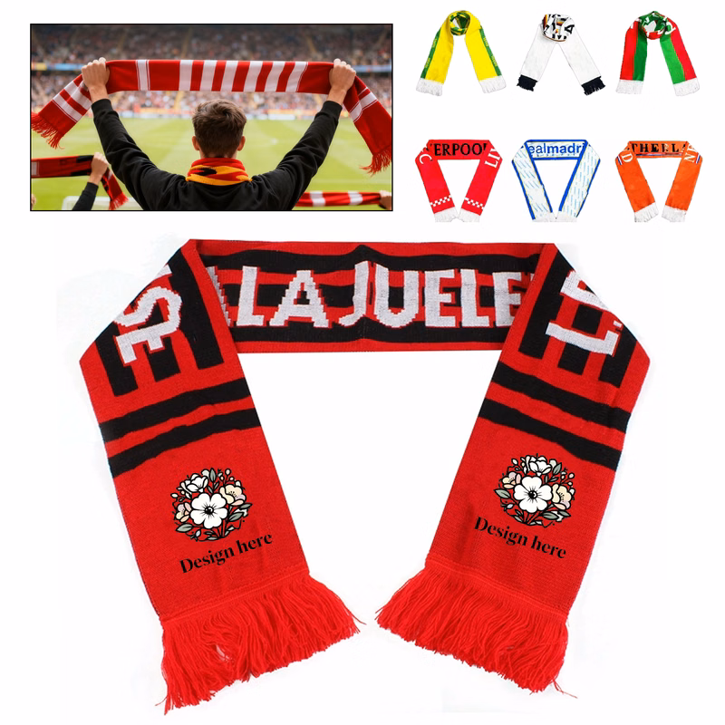 MOQ50 Stretch Plush Cheering Scarf for Sports Events
