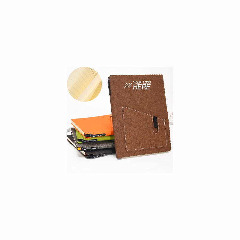 A5 Lined Leather Journal Notebook With Pocket