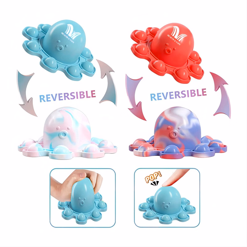 Reversible Octopus Pop Fidget Toy Keyring