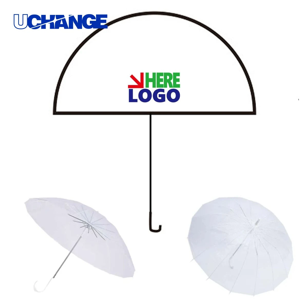 Transparent Umbrella Clear Plastic for Rain 1